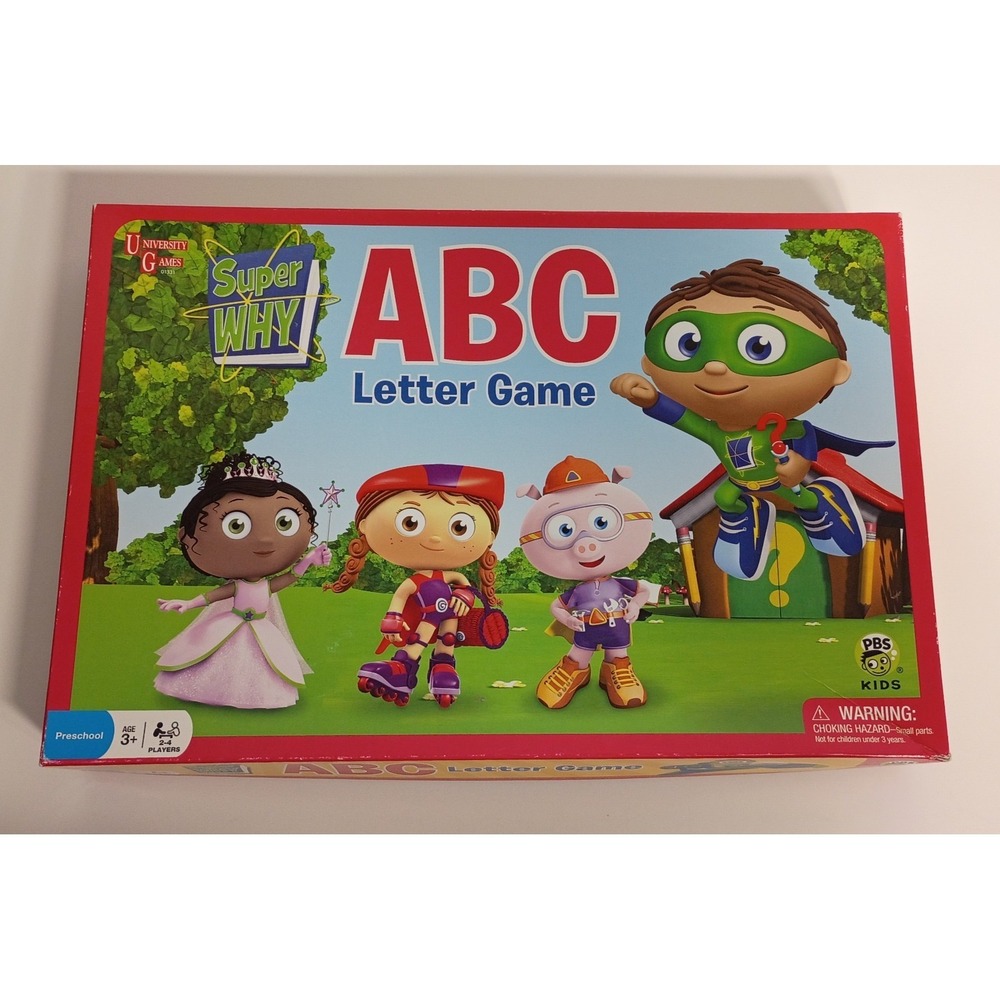 SUPER WHY! ABC LETTER GAME Preschool Learn PBS, Complete, Light Wear on Box